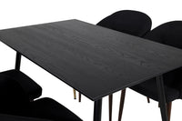 Spisestol 2-pakk + Rektangulært spisebord 120 x 85 – svart