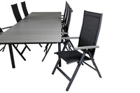 Posisjonsstol Albany & Levels 2-pakk + Rektangulært spisebord 229 × 100 – svart