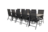 Spisebord Levels & Break 229 × 100 + posisjonsstoler 2-pakk – svart