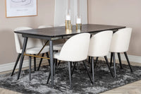 Spisegruppe Gold & Velvet 180 x 85 2-pakk – svart og krem