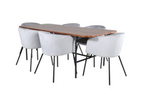 Spisegruppe Berit & Uno 200 x 90 – grå og natur