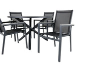 Spisegruppe Alma & Parma Rund ⌀120 + 2-pakk spisestoler – svart
