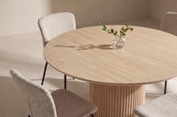 Spisegruppe Linus & Reko 2-pakk + Rundt Ø120 – beige og natur