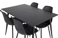 Spisebord Silar & Polar rektangulært 120 x 80 + spisestol 2-pakk – svart