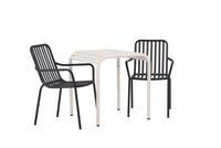 Kafégruppe Borneo & Peking 70 x 70 + 2-pakk spisestoler – beige og svart