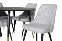Spisegruppe Dipp & Velvet Deluxe Rund ⌀115 2-pakk – svart og grå