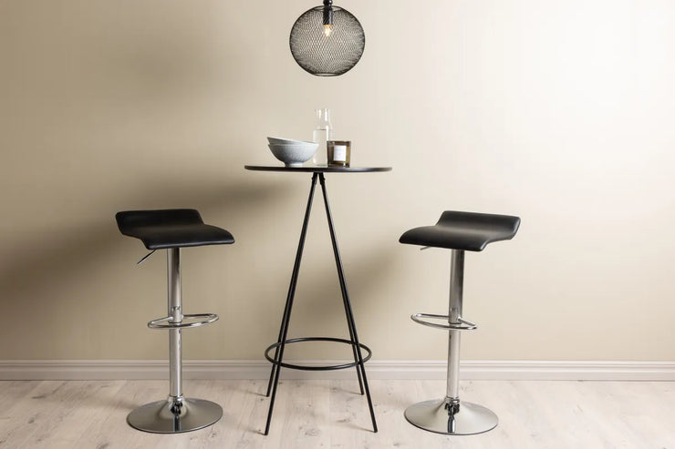 Barstol Jonna & Bistro 2-pakk + barbord ⌀60 – svart