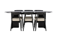 Spisestol Ven & Tyresö 2-pakk + Spisebord ovalt 220 x 100 – svart