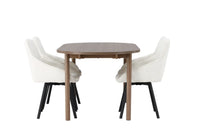 Spisestol Rosie & Andy 2-pakk – beige + Spisebord ovalt 180 x 90 – natur