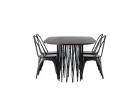 Spisestol Tempe & Stone 2-pakk + Spisebord ovalt 220 x 100 – valnøtt og mokka