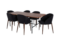 Spisestol Arch & Uno 2-pakk – svart + spisebord rektangulært 200 x 90 – natur