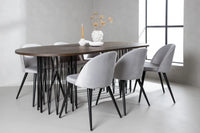 Spisegruppe oval 2-pakk 220 x 100 – grå og mocca