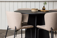 Spisegruppe Bootcut & Modesto rund ⌀110 + spisestol 2-pakk – svart og beige