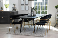 Spisestol Arrow & Gold 2-pakk + Spisebord rektangulært 180 x 85 – svart