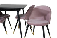 Spisegruppe 120 x 80 2-pakk – svart og støvrosa