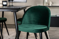 Spisegruppe rektangulært 120 x 80 + spisestol 2-pakk – svart og grønn