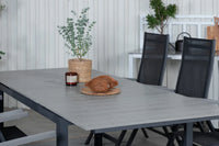 Posisjonsstol Albany & Levels 2-pakk + Spisebord 160 x 100 – svart