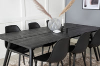 Spisegruppe Sleek & Polar rektangulær 195 x 95 + 2-pakk spisestoler – svart