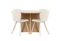 Spisegruppe Strada & Lilja rektangulær ⌀120 2-pakk – hvitkalket og beige