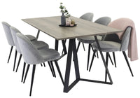 Spisegruppe Velvet & Marina 2-pakk 180 x 90 – grå og natur