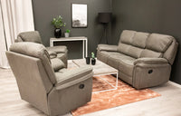 Sofagruppe Saranda med reclinersofa og reclinerlenestol – grå