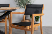 Spisestol Venice & Mexico 2-pakk – natur + Spisebord rundt ⌀140 – svart