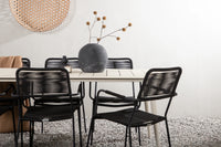 Spisebord Lina & Lindos 200 x 90 + spisestol 2-pakk – beige og svart