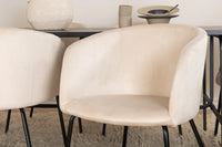 Spisegruppe Berit & Uno 200 x 90 – beige og svart