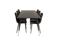 Spisegruppe Dipp & Polar 180 x 90 med 2-pakk spisestoler – svart