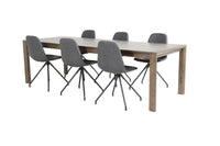 Spisegruppe Slider & Polar 170 x 95 + spisestol 2-pakk – natur og svart