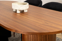 Spisestol Arch & Bianca 2-pakk + Spisebord ovalt 200 x 90 – svart og valnøtt