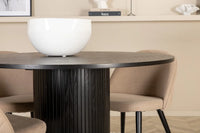 Spisegruppe Bianca & Velvet rund ⌀110 2-pakk – svart og beige
