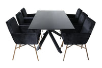 Spisegruppe Petra & Piazza 180 x 90 – svart