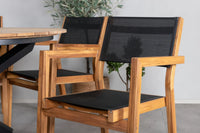 Spisestol Venice & Mexico 2-pakk – natur + Spisebord rundt ⌀140 – svart