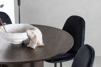 Spisestol Polar & Olivia 2-pakk + Rundt spisebord ⌀110 – svart og mokka