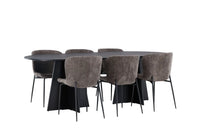 Spisegruppe Bootcut & Modesto oval 230 x 115 2-pakk – svart og brun