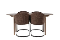 Spisegruppe oval 180 x 90 2-pakk – natur og mørkebrun