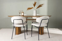 Spisegruppe oval 2-pakk 180 x 90 – hvit og natur