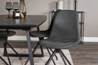 Spisestol Polar & Inca 2-pakk + Rektangulært spisebord 160 x 85 – svart