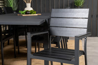 Spisestol Levels & Marbella 2-pakk + rektangulært spisebord 160 x 100 – svart