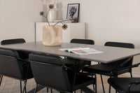 Spisestol Tvist & Piazza 2-pakk + Rektangulært spisebord 180 x 90 – svart