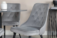 Spisegruppe Estelle & Velvet Deluxe rund ⌀106 med spisestol 2-pakk – mørk grå og lys grå