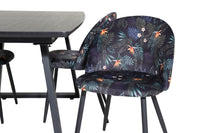 Spisestol Velvet & Inca 2-pakk + Rektangulært spisebord 160 x 85 – svart