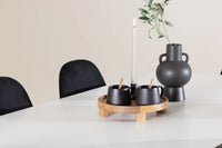 Spisestol Polar & Silar 2-pakk + Rektangulært spisebord 180 x 90 – svart og hvit