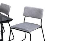 Spisestol 2-pakk + Rektangulært spisebord 200 x 90 – grå og svart