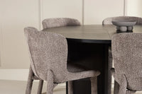 Spisegruppe Strada & Astoria ⌀120 med 2-pakk spisestol – svart og brun