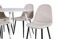 Spisegruppe rund ⌀100 2-pakk – hvit og beige