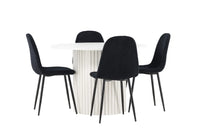 Spisestol Polar & Härön 2-pakk + Rundt spisebord ⌀110 – svart og hvit