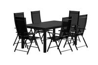 Spisebord Capo & Levanzo 160/240 x 100 + posisjonsstol 2-pakk – svart