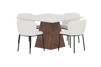 Spisegruppe Edina & Cael 2-pakk 120 x 120 – hvit og lys grå